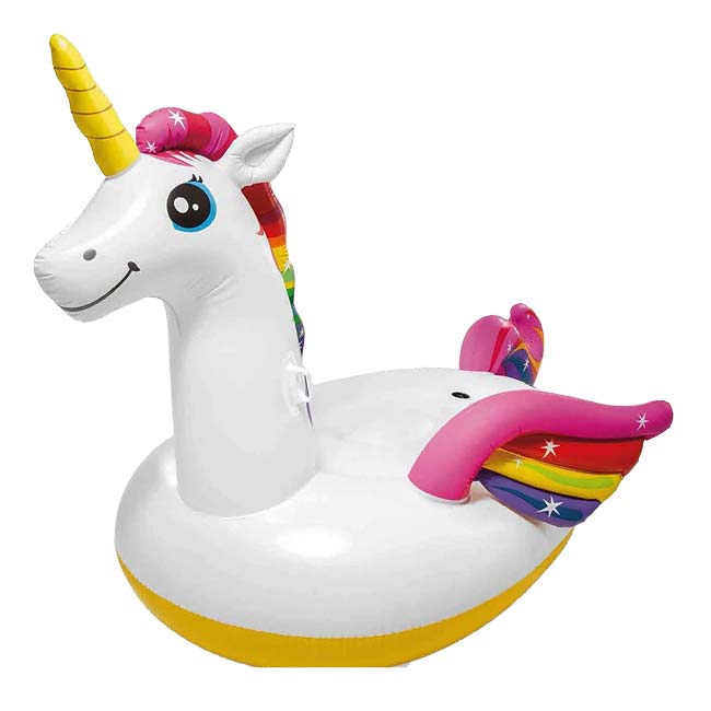 INTEX(インテックス) メガ ユニコーン アイランド フローティングマット プールフロート スイム 水遊び 57281EUホワイト×ピンク(25y2m)