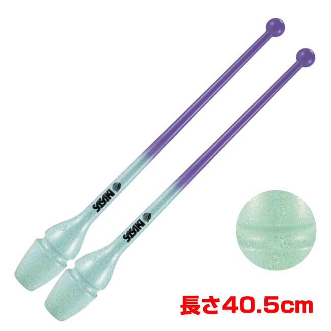 ササキ(SASAKI) グラデーションラバーショートクラブ 長さ40.5cm ミーティアラメ F.I.G.(国際体操連盟)認定品 M34JKGHF／ M-34JKGH-F-VI×ICMI(26y3m)