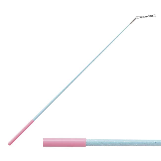 ササキ(SASAKI) ジュニアホログラムスティック 長さ50cm スイベル1個付属 プラスティック製ケース入り MJ82H／ MJ-82H-AQBU×P アクアブルー×ピンク(26y3m)