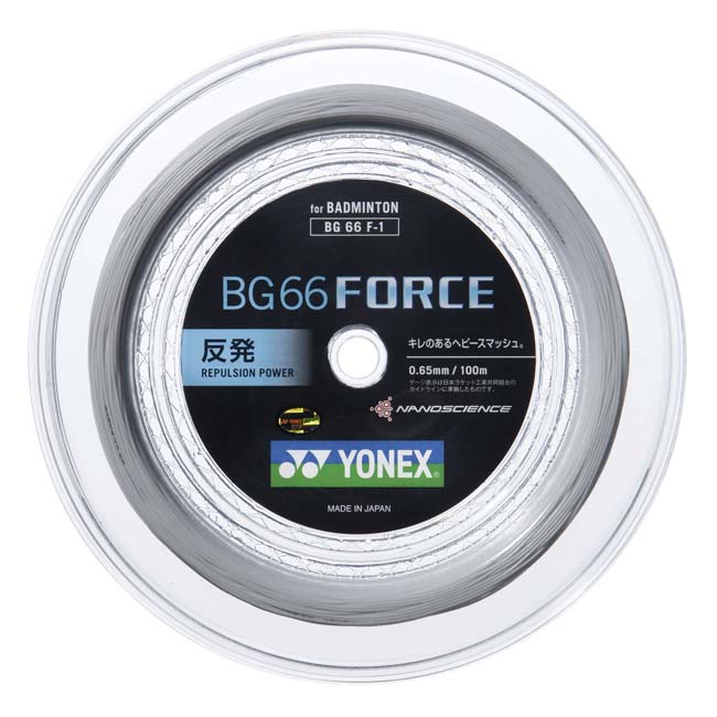 【バドミントン】ヨネックス(YONEX) BG66 フォース 0.65mm 100mロール バドミントンガット BG66F-1-011 ホワイト(26y7m)