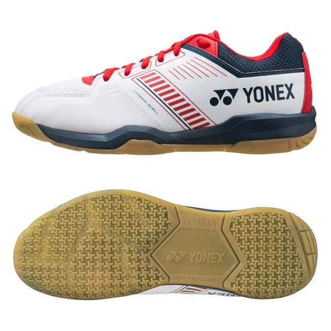 【バドシューズ】ヨネックス(YONEX) ユニセックス パワークッションストライダーフロー 3E バドミントンシューズ SHBSF1-784 ホワイト×ネイビー×レッド(26y7m)