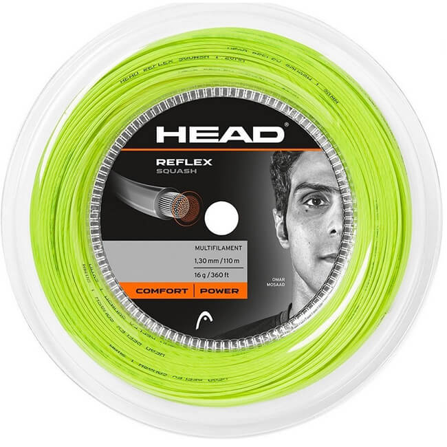 売切り終了！大特価！ ヘッド(HEAD) リフレックス スカッシュ 18G(1.20mm) イエロー 110Mロール スカッシュ マルチフィラメントガット 281216(19y4m)