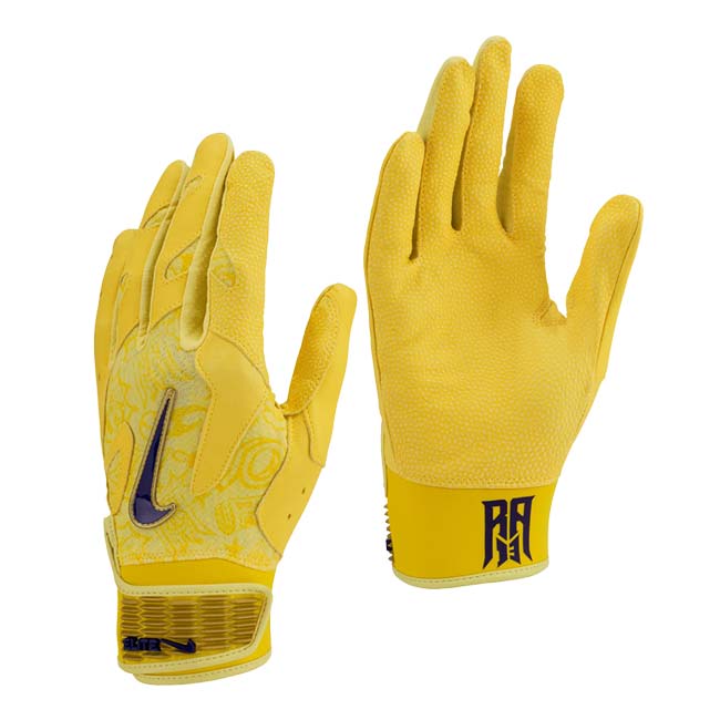 【アクーニャJr.モデル】ナイキ(NIKE) ユニセックス アルファエリート 2.0 バッティンググローブ 両手用 野球 BA1206-812 Lオレンジ×MWゴールド(26y9m)