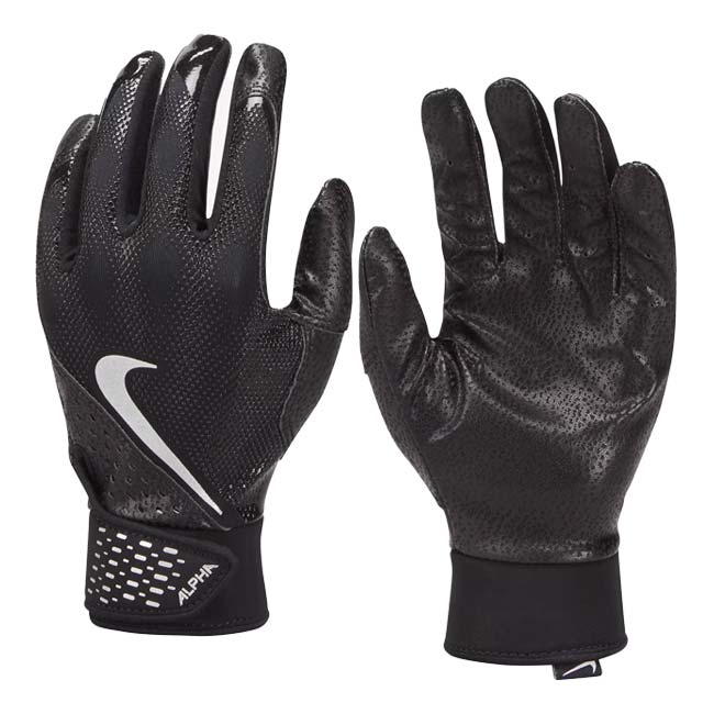 ナイキ(NIKE) 2025 SP ジュニア Alpha アルファ ユース バッティンググローブ 両手用 N1004382-025 ブラック(25y5m野球)