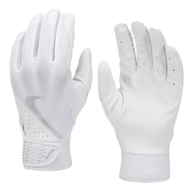 ナイキ(NIKE) 2025 SP ジュニア Alpha アルファ ユース バッティンググローブ 両手用 N1004382-125 ホワイト(25y5m野球)