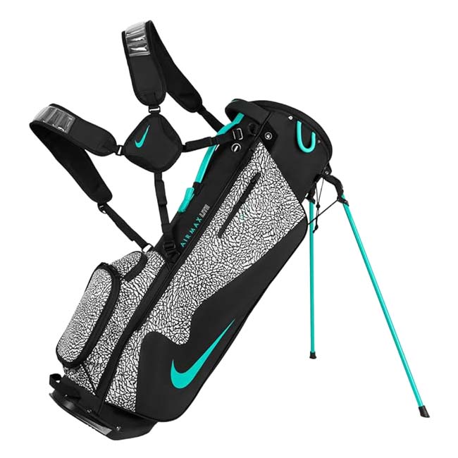 ナイキ(NIKE) AIR MAX LITE GB エアマックス ライト スタンド型ゴルフバッグ 9型 ４分割 キャディバッグ GF3018-039 BK×Wグレー×Cジェイド(26y4m)