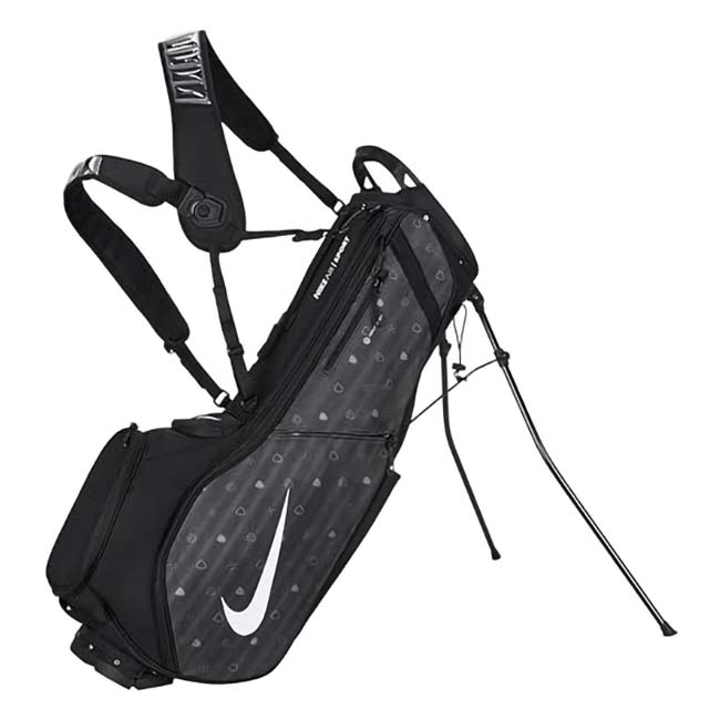 在庫処分特価】ナイキ(NIKE) AIR SPORT2 エアスポーツ2 ALP スタンド型ゴルフバッグ 9.5型 ４分割 キャディバッグ GF3020-061 BK×アイアングレー×WH(26y1m)