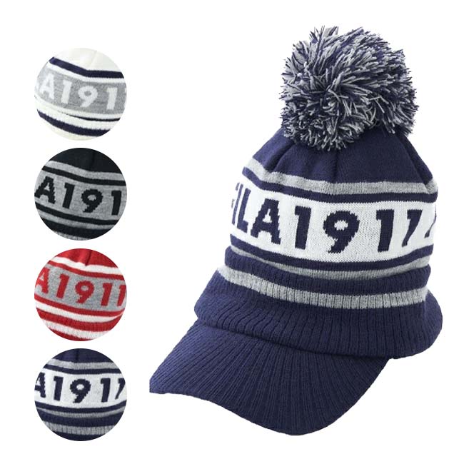 在庫処分特価】FILA(フィラ) 2023 FW レディース ツバ付き ニットキャップ ビーニー ニット帽 793-908(23y9m)