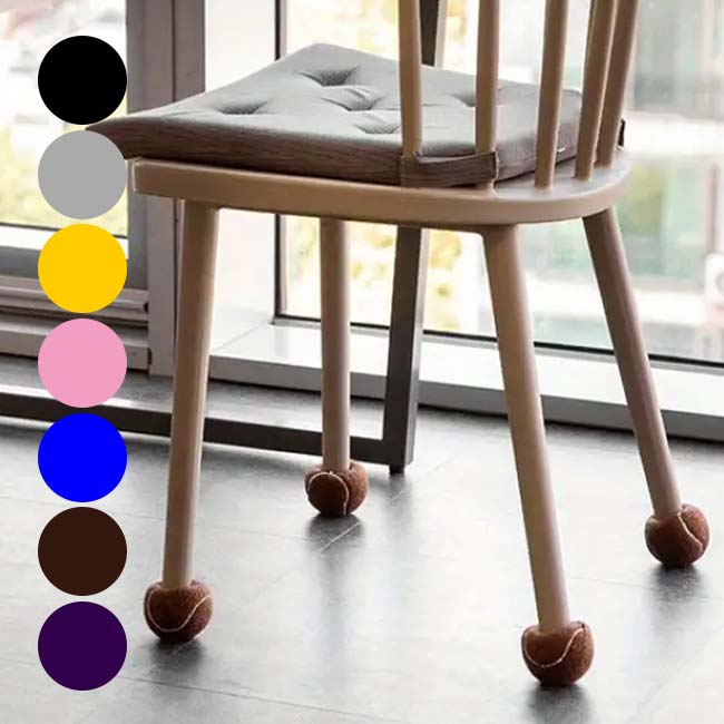 「イスなどの家具による床や畳へのキズ防止、静音に」 テニスボール型 チェア脚プロテクター 脚カバー 同色4個セット TE909972(24y10m)