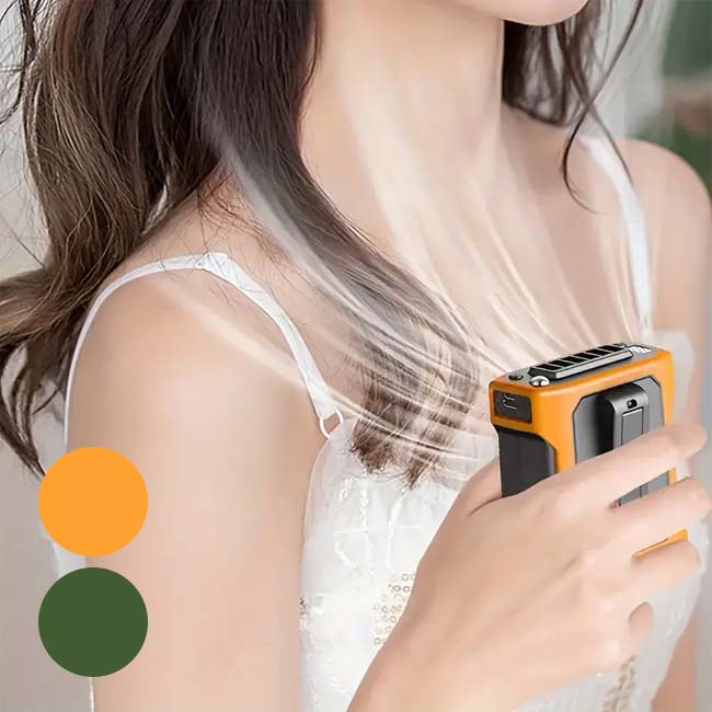 「暑い夏のアウトドアや外出の必需品」 ポータブルファン ウエスト ホルター付き ウエストファン ネックファン USB充電式 S15(24y7m)