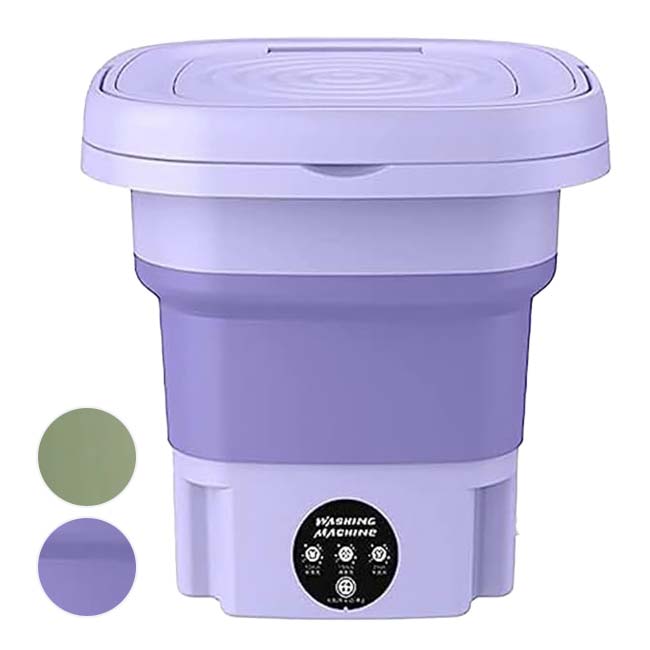 「遠征先などで大活躍！」 ポータブル 折りたたみ洗濯機 8L 脱水用バスケット付き MLSC-01(24y4m)