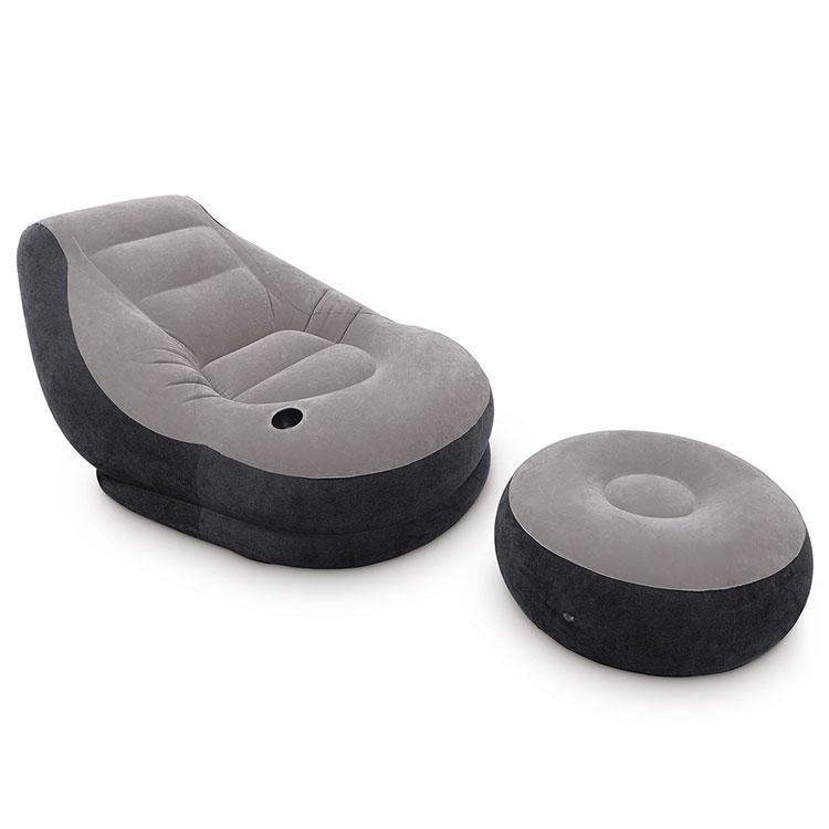 「くつろぎのひとときを」インテックス(INTEX) ULTRA LOUNGE ウルトララウンジ オットマン付きエアチェア 68564NP-グレー(21y10m)