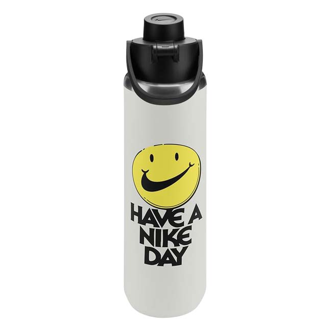 【保冷専用直飲みタイプ】ナイキ(NIKE) ステンレススチール リチャージチャグボトル 携帯用魔法瓶 24oz (700ml) 水筒 HY2021-170 Sホワイト×ブラック(26y7m)