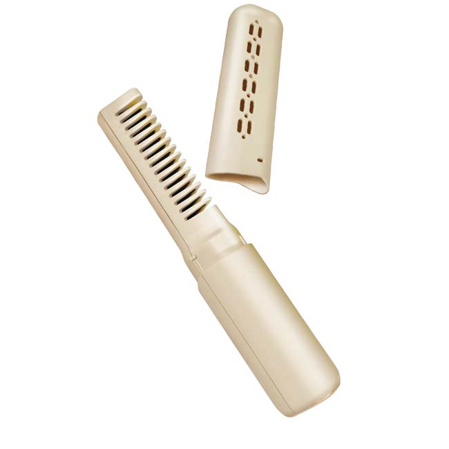 ハック(HAC) コームヘアアイロン USB充電式ヘアアイロン コードレス 温度3段階調節 ワンタッチ操作 HAC5694A ベージュ(26y10m)【LI電含】