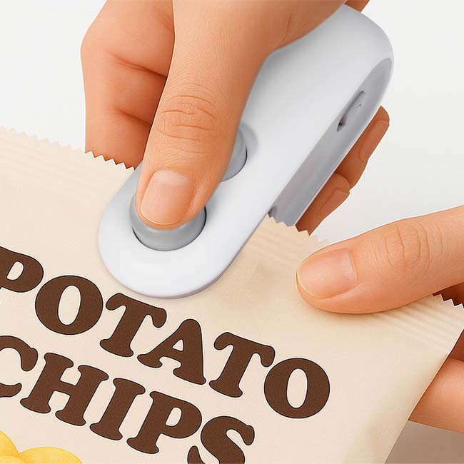 【湿気を防いで保存】ハック(HAC) USB充電式ハンディシーラー マグネット付き 開封用カッター コードレス HAC5464A ホワイト(26y4m)