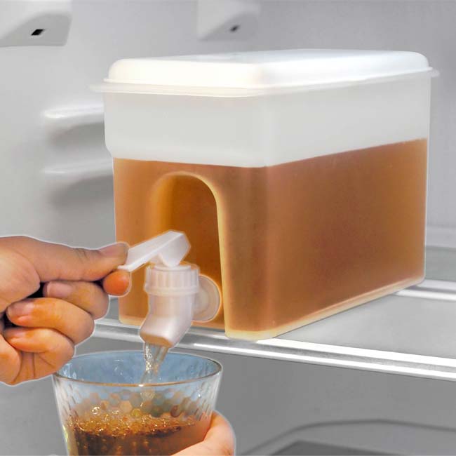 【残量が確認しやすい】ハック(HAC) 冷蔵庫に入れてらくらく注げる ドリンクサーバー 3L 蛇口付き HAC5149 ホワイト(26y2m)