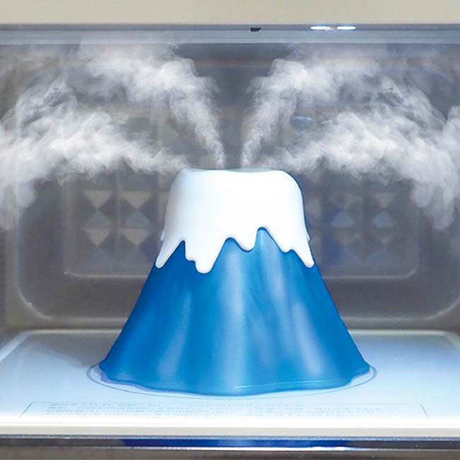 【蒸気の力が汚れを浮かす】ハック(HAC) 電子レンジがキレイになる スチーム富士山 簡単使用 加熱5-8分 HAC5084 ブルー(25y10m)