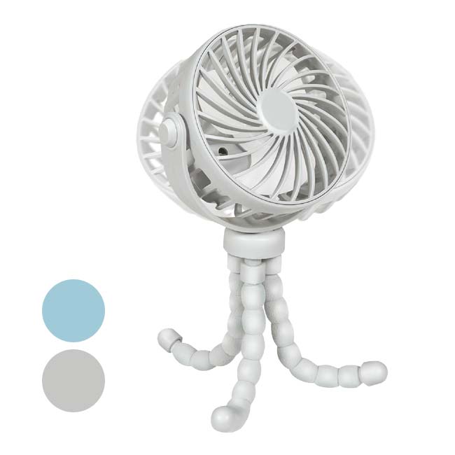 【曲がる三脚で使い方自由自在】ハック(HAC) フレキシクールファン USB充電 風量調節可能 LEDライト点灯 三脚式 HAC4672／HAC4673(25y3m)