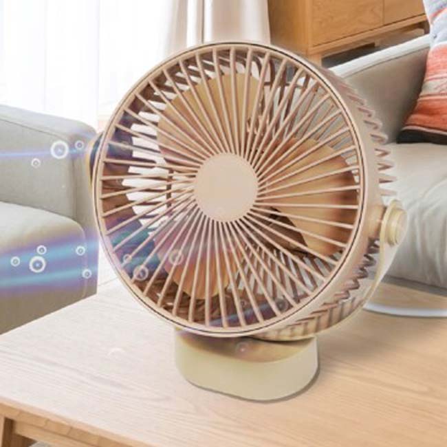 「快適に使える卓上扇風機」ハック(HAC) 2WAYファン USB給電式 2段階風量調節可能 角度調節自由自在 HAC4055A-ベージュ(24y6m)