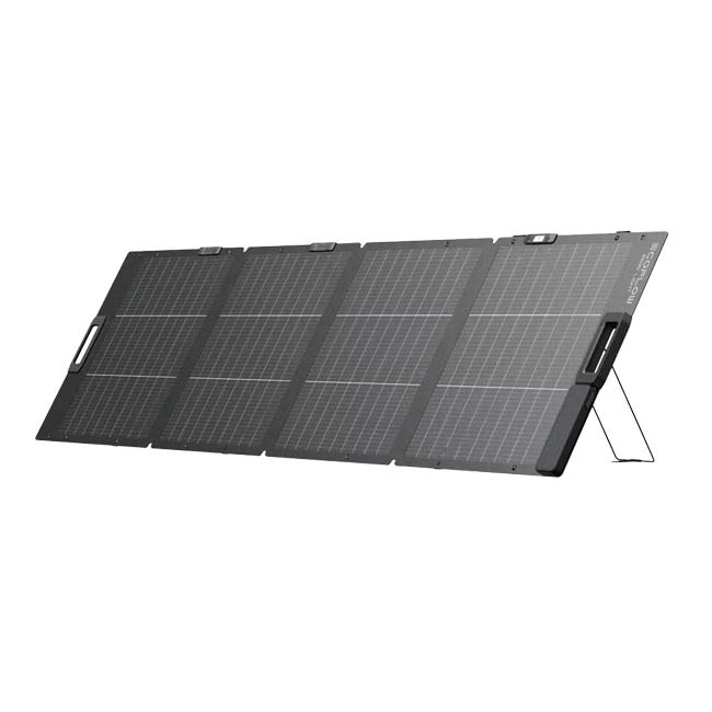 エコフロー(ECOFLOW) 220W 軽量両面 ソーラーパネル 軽量両面 ケーブル & スタンド一体型デザイン 角度調節可能 QQ コストコ EF-FOLD-220-LW ブラック(26y8m)