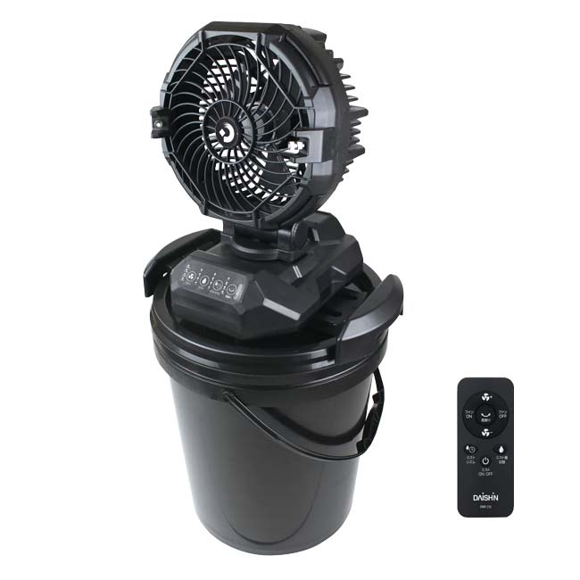 大進(DAISHIN) 充電式ミストファン 大容量25L 充電式コードレス設計 リモコン付き コンパクト収納 アウトドア 作業現場 QQ コストコ DMF-25L ブラック(26y7m)【LI電含】