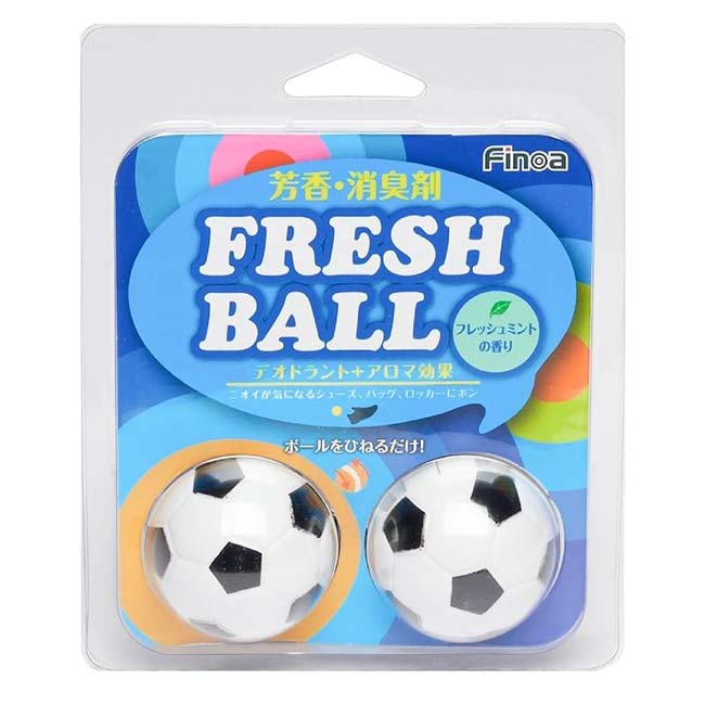 【気になるニオイをブロック】Finoa(フィノア) フレッシュボール サッカー 芳香・消臭剤 2個入り デオドラント＋アロマ効果 5020 ホワイト×ブラック(26y3m)