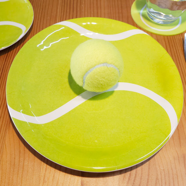 「プレゼントにぴったり♪」クラークスポーツ(Clarke Sports) メラミン テニスボール型プレート 皿 直径23cm 1枚 797-ライムグリーン(23y4m)