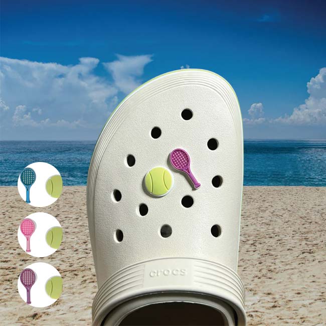 「シューズのデコレーションに」RACQUET INC(ラケットインク) テニスボール＆ラケット シューチャーム シューズアクセサリ 2個入り RITG241(24y1m)