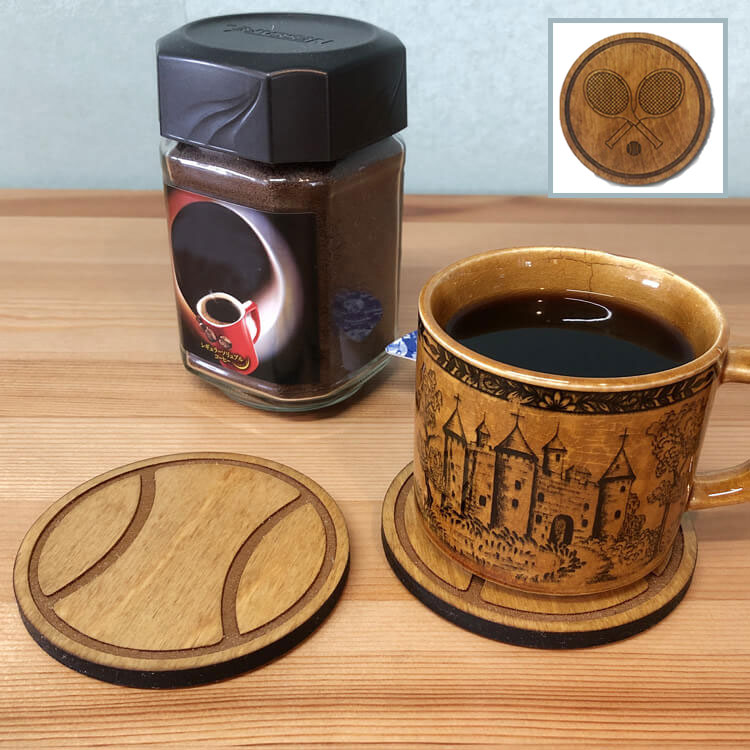 [プレゼントにぴったり♪]RACQUET INC(ラケットインク) 木製 プレミアム　ドリンク コースター おしゃれ インテリア 1枚入 (21y10m)