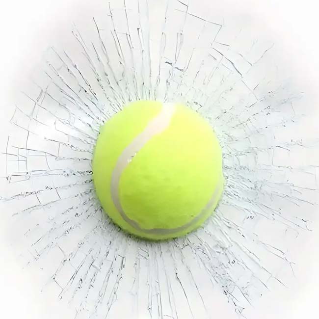「仲間をおどろかせよう！」 いたずらステッカー 立体 3Dステッカー ガラスに食い込むテニスボール TE929985(24y8m)