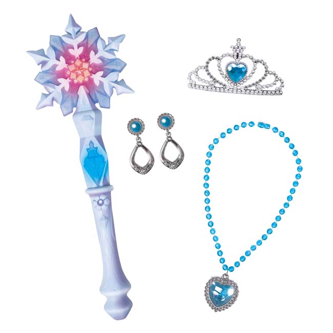 ハック(HAC) スノープリンセス マジカルステッキ ネックレス・ティアラ・イヤリング お姫様に変身！ メロディ＆ライト 電池式 HAC5586 ブルー(26y9m)