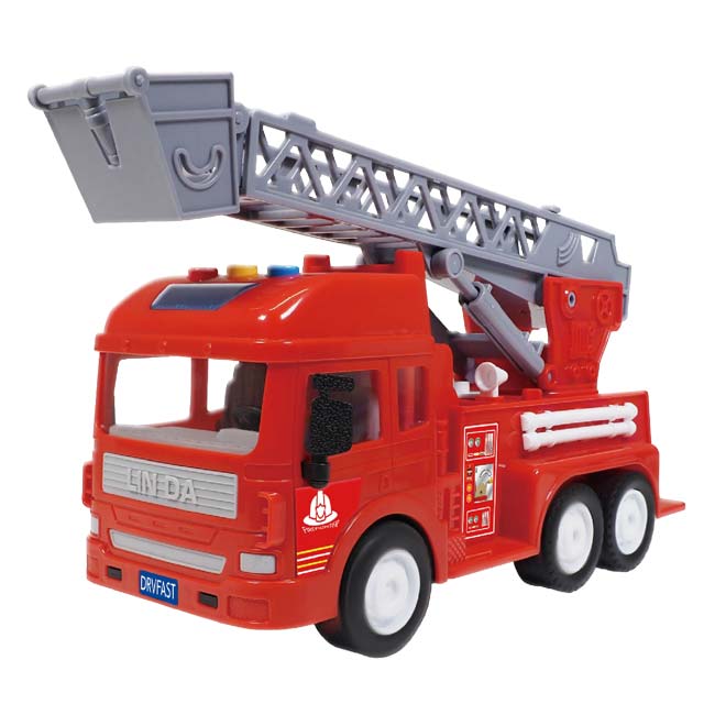 ハック(HAC) サウンドフリクションカー はしご消防車 はたらくクルマ フリクション走行 ライト点灯 HAC5136 レッド(26y9m)