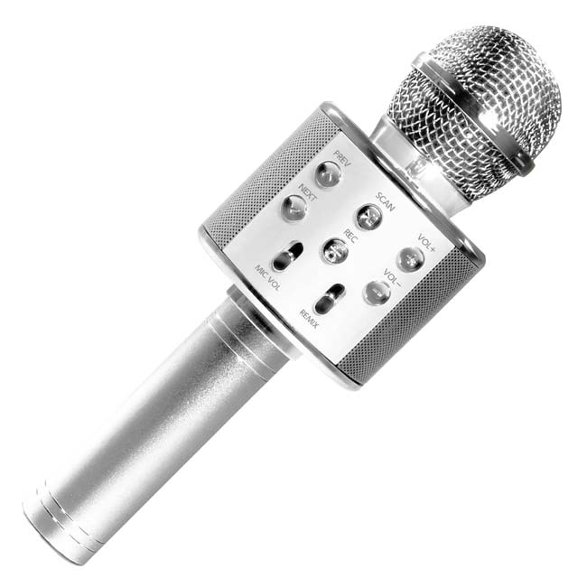 【いつでもどこでもカラオケを楽しもう！】ハック(HAC) ワイヤレスカラオケマイク ボイスチェンジ機能搭載 USB充電式 HAC5097A シルバー(26y3m)