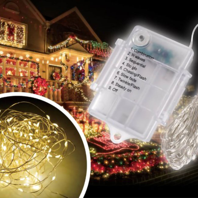 在庫処分特価】「電池式で安全、どこでも設置」HAC(ハック) リモコン付き イルミネーションライト 100球 屋外対応 HAC2874A(22y6m)