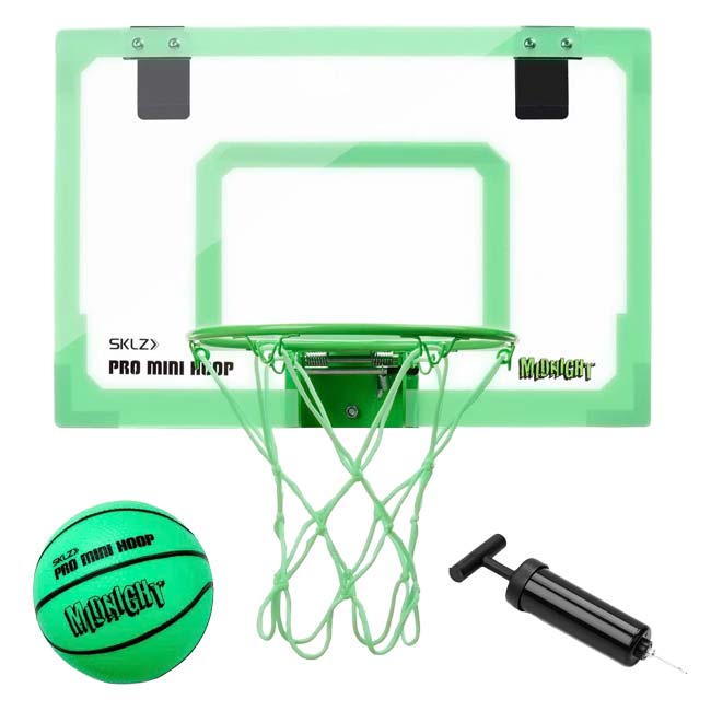 スキルズ(sklz) プロ ミニ フープ 蓄光タイプ バスケットゴール 屋内用 ドア取付タイプ QQ コストコ 2052546 グリーン(26y10m)