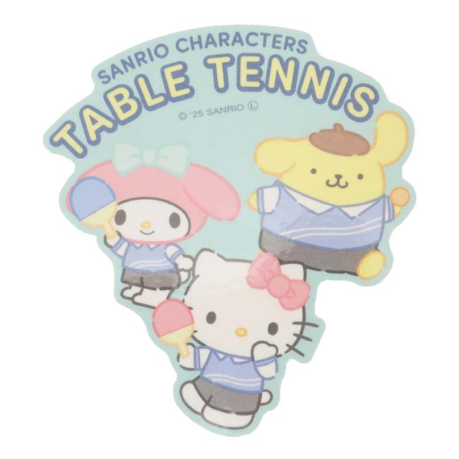 【スマホケースに貼りやすい】サンリオ(Sanrio) サンリオキャラクターズ ミニデコステッカー 卓球部 部活 耐水耐光シール 屋外使用可 305800(25y5m)
