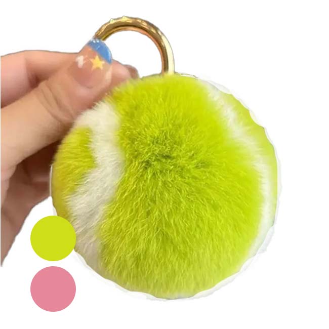 【毛足が長くて心地よい】 ふわふわ テニスボール キーホルダー キーリング TE939986(24y7m)