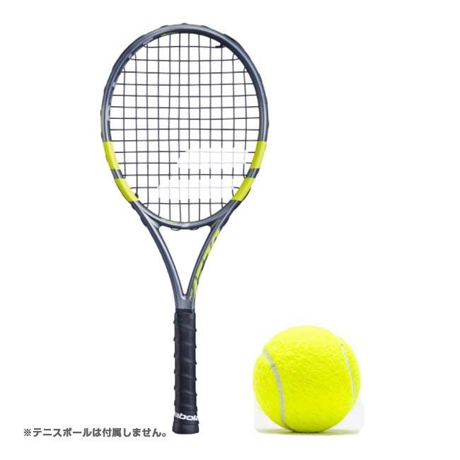 【全長25.5cm！】バボラ(Babolat) ミニラケット 2026 PURE AERO ピュアアエロ ※注意※ ミニチュアです！ 741025-100 グレー×フルオイエロー(26y3m)