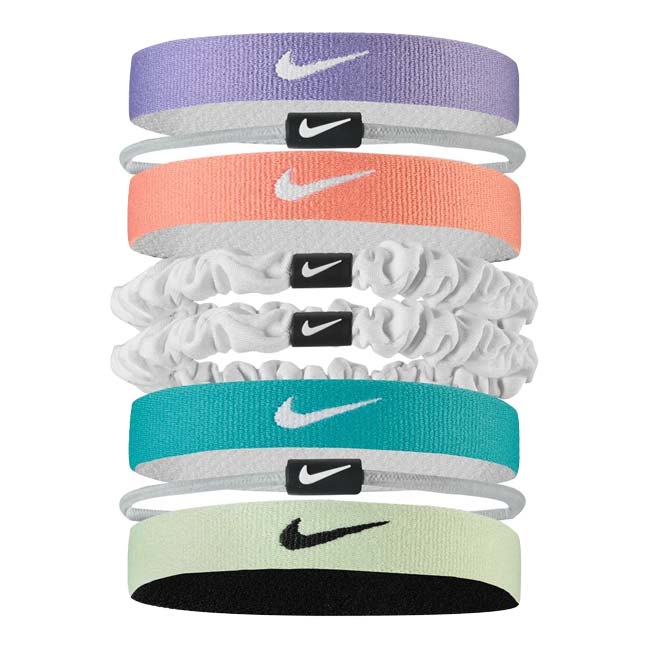 ナイキ(NIKE) FLEX フレックス クラシック ミックス ヘアタイ ヘアゴム 8本組 BN2086-572 Rアイス×ブルーT×WH(25y4m)