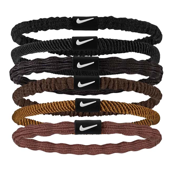 ナイキ(NIKE) FLEX フレックス ヘアタイ ヘアゴム 色違い6本組 BN2085-205カカオW×レッドS×ホワイト(25y4m)