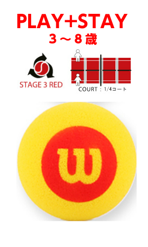 ウィルソン スポンジボール(1球) キッズテニスボール(Wilson Starter Red Foam Tennis Balls)