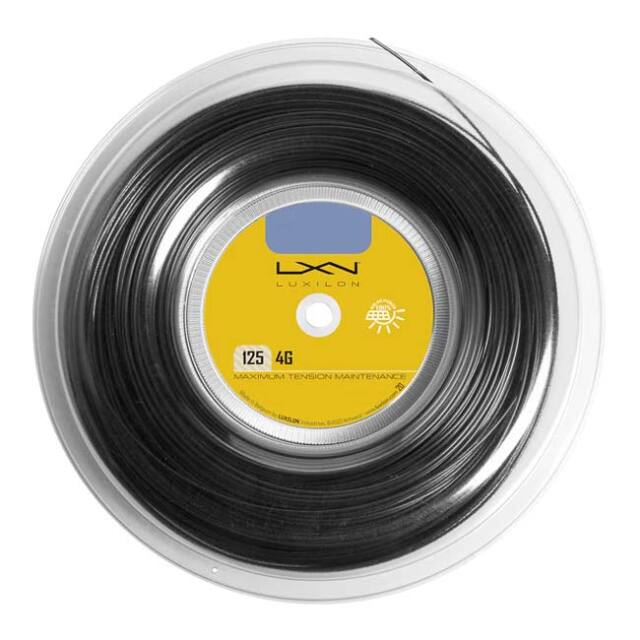 ルキシロン(Luxilon) 4G BLACK 125 4G ブラック 125 (1.25mm) 200Mロール 硬式テニス ポリエステルガット WR8308301125-ブラック(24y4m)