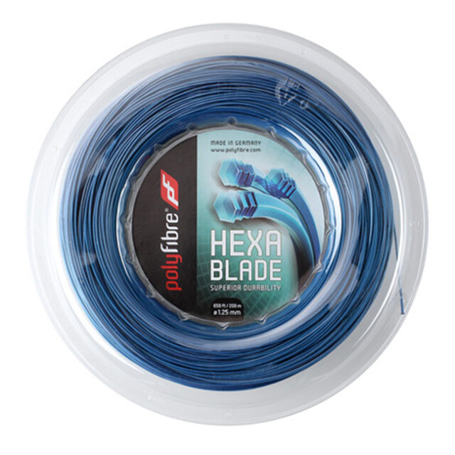 ポリファイバー ヘキサブレイド(1.18／1.20／1.25) ヘキサブレード HEXABLADE 200Mロール 硬式テニスガット ポリエステルガット (Polyfibre Hexablade)200ｍ roll strings