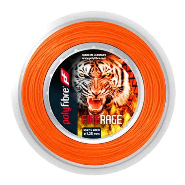 ポリファイバー(Polyfibre) FIRE RAGE ファイア レイジ 1.15／1.20／1.25／1.30mm 200Mロール オレンジ 硬式テニス ポリエステルガット (24y3m)