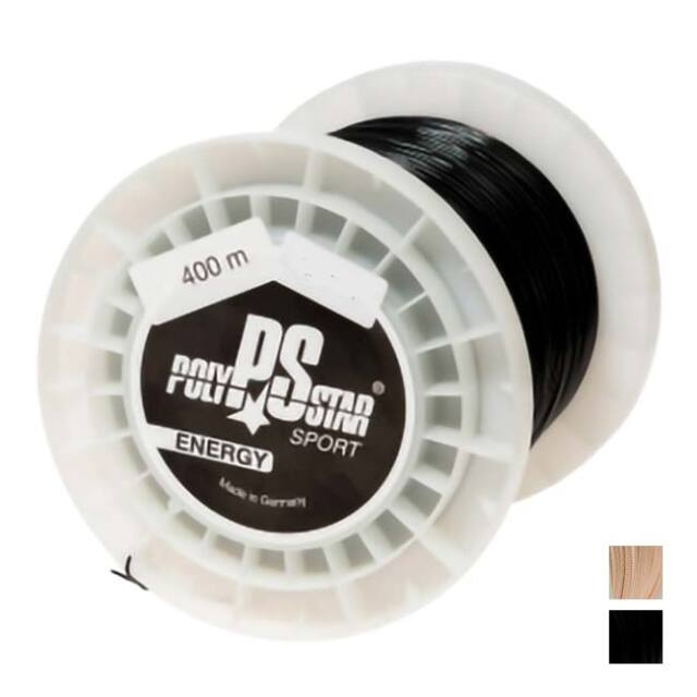 【樽巻き！】POLYSTAR ENERGY ポリスター エナジー(1.20／1.25／1.30／1.35mm) 400Mロール (ブラック／ナチュラル) 硬式テニス ポリエステル ガット