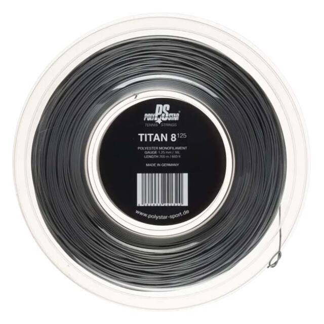 ポリスター(PolyStar) Titan 8 タイタン8 1.25／1.30mm 200Mロール 硬式テニス ポリエステルガット(26y9m)