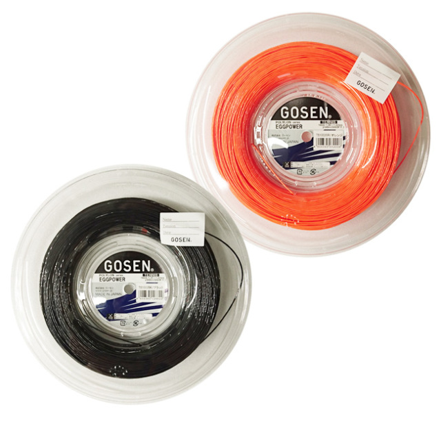 【48時間限定15%OFFクーポン対象】【11%OFFクーポン対象】ゴーセン(GOSEN) エッグパワー 16 国内正規品 (1.30mm-1.32mm) 200Mロール 硬式テニス ポリエステルガット TS1002BK／TS1002OR(19y6m)