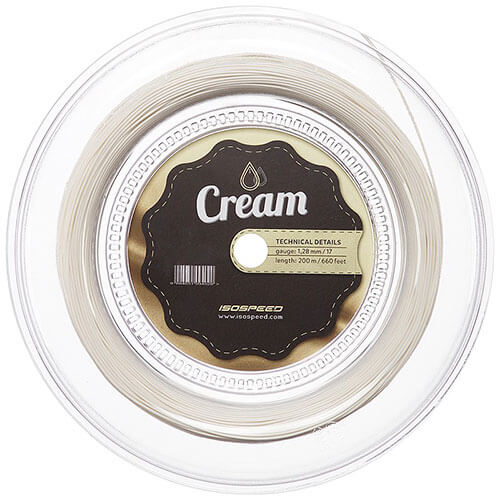 イソスピード(ISOSPEED) CREAM クリーム 1.23mm／1.28mm 200M ロール 硬式テニスガット ポリエステル(16y12m)