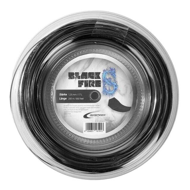 イソスピード(Isospeed) BLACK FIRE S ブラックファイア エス 1.25mm 200Mロール 硬式テニス ポリエステルガット(25y12m)