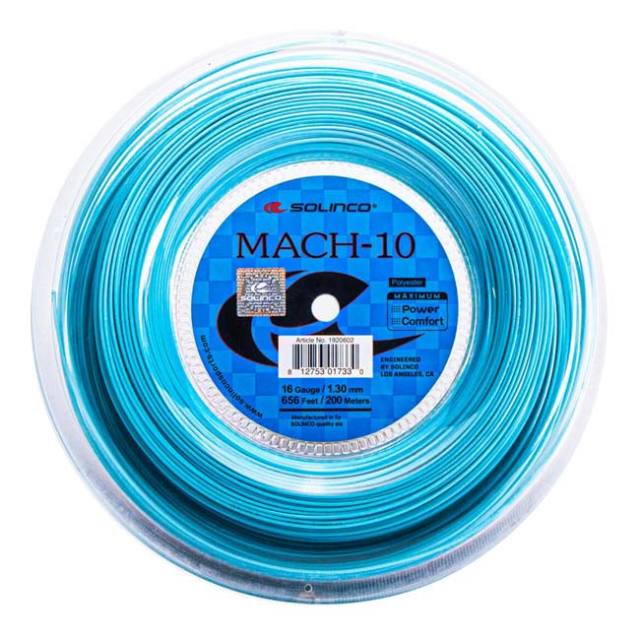 ソリンコ(SOLINCO) Mach-10 マッハ10 セルリアンブルー (1.15／1.20／1.25／1.30mm) 200mロール 硬式テニス ポリエステルガット(25y5m)